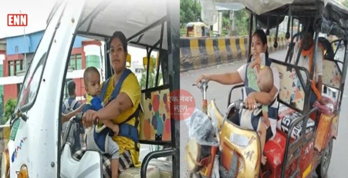 e-rickshaw driver woman