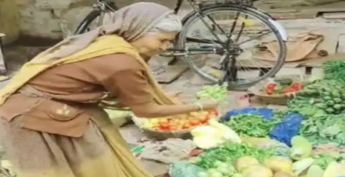 old woman green coriander old woman green coriander